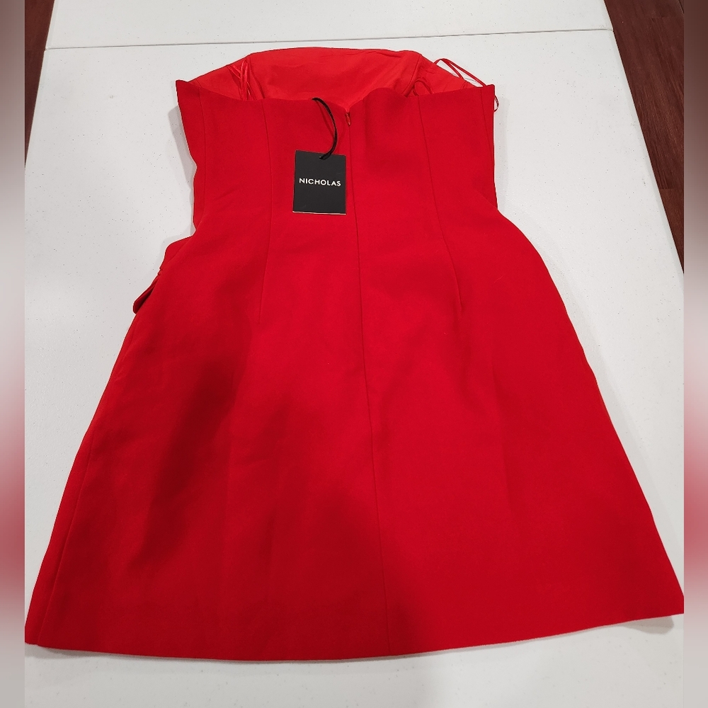 NICHOLAS NWT Rina Vibrant Red Mini Strapless Dress - Picture 3 of 6